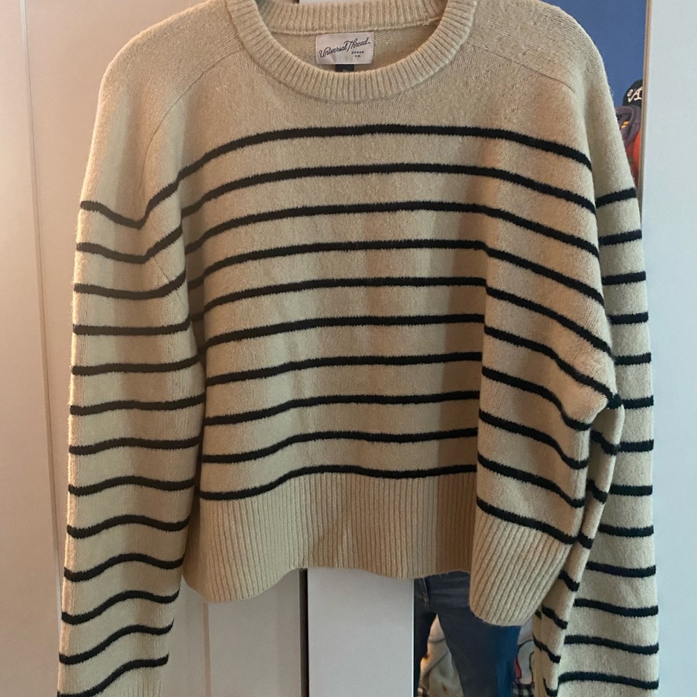 COPY - Classic Striped Sweater in Cream and Black